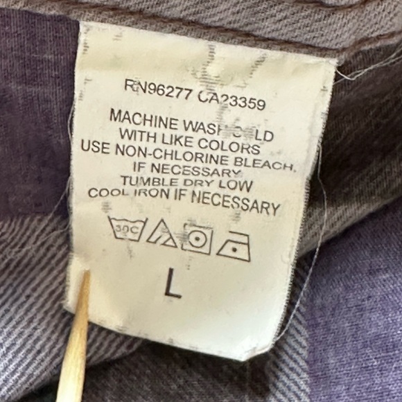 VANS OF THE WALL MENS LONG SLEEVE PLAID PURPLE GRAY SHIRT SZ L - Picture 10 of 14